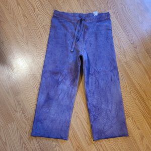 FRANK & EILEEN CATHERINE cropped wide leg sweat pants hand-dyed tie-dye sz M